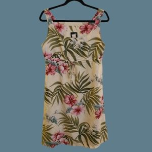 Shannon Marie Cream Tropical Tank Dress